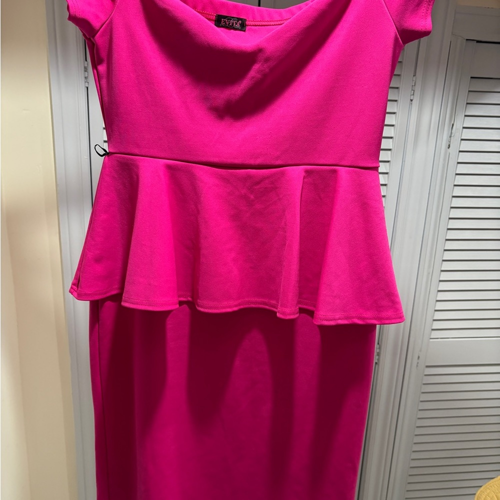 Pink Peplum Dress